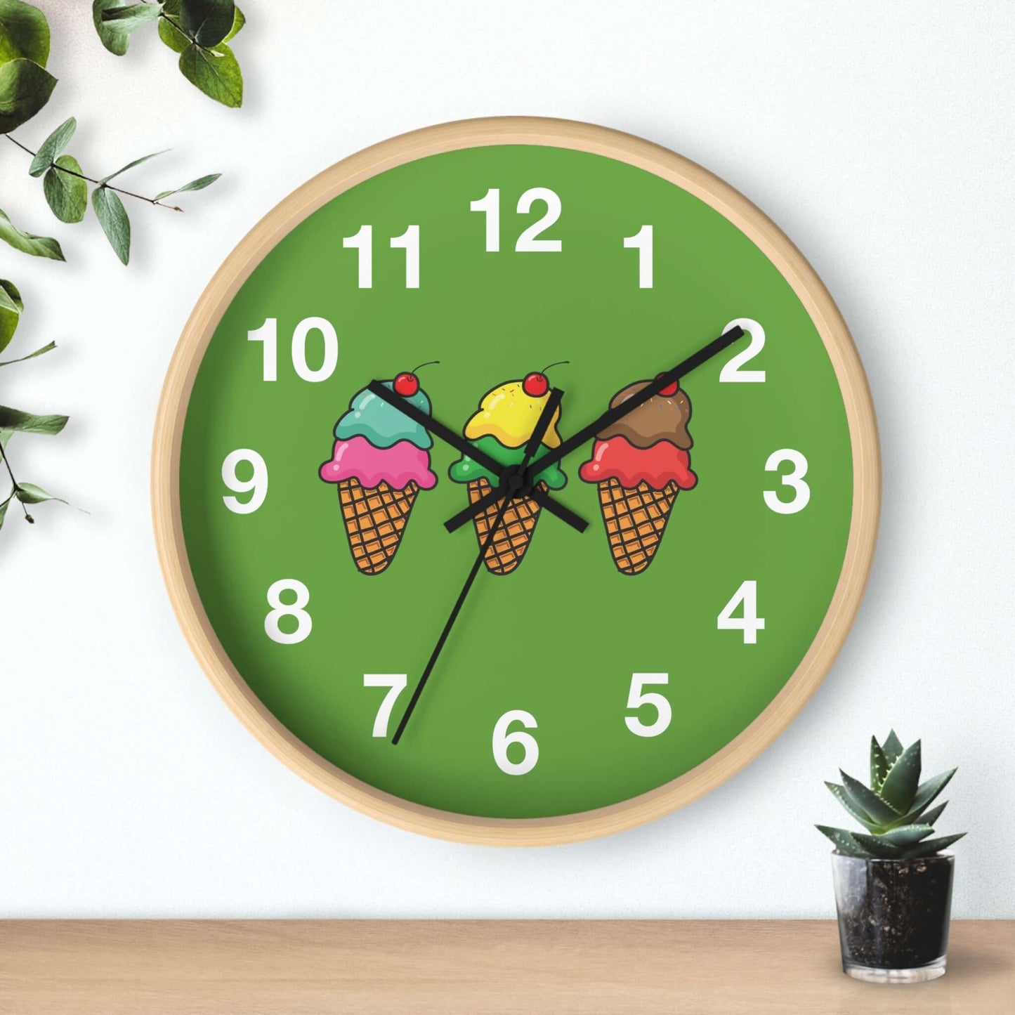 Colorful Heart Design Wall Clock - Ice cream