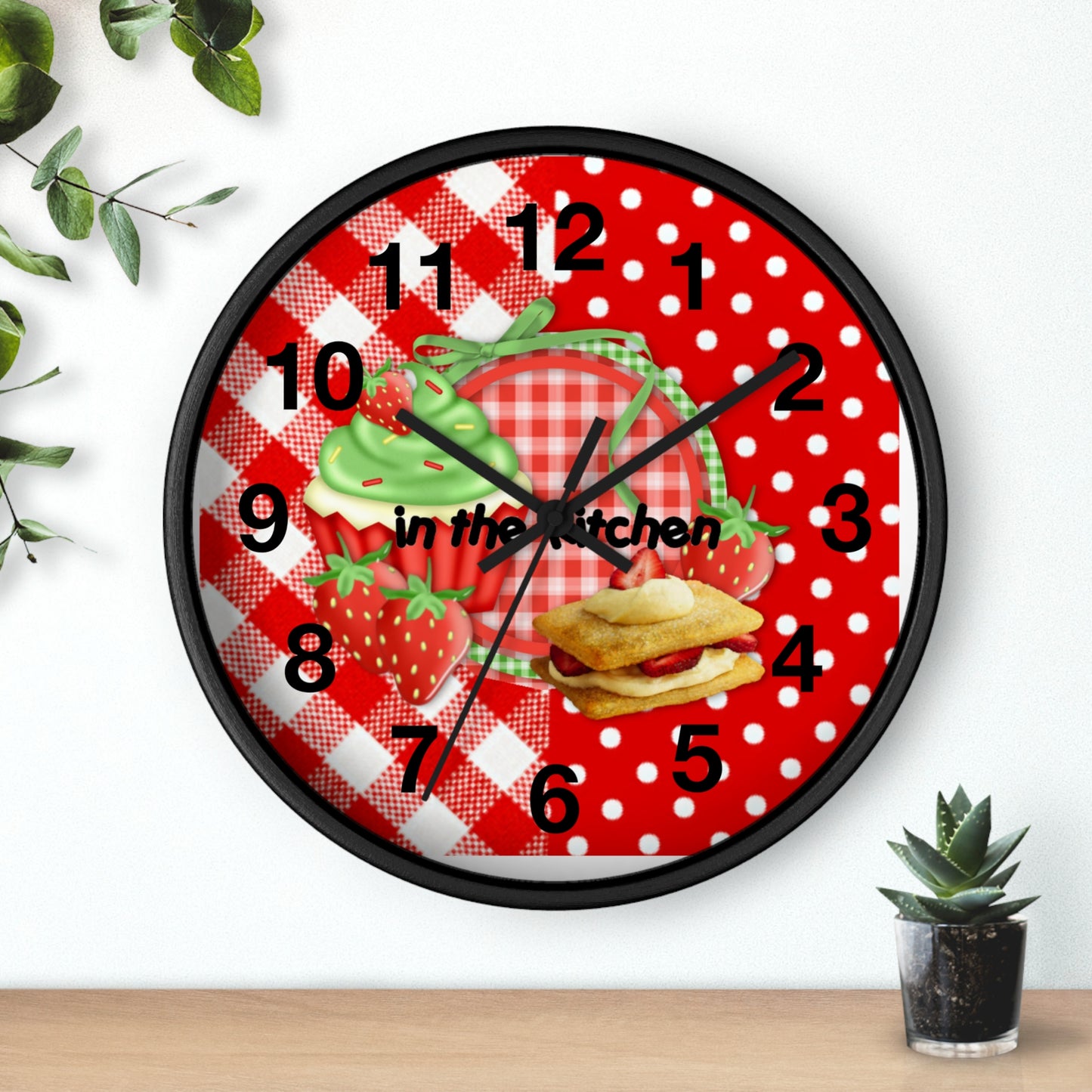 Kitchen wall clock, food