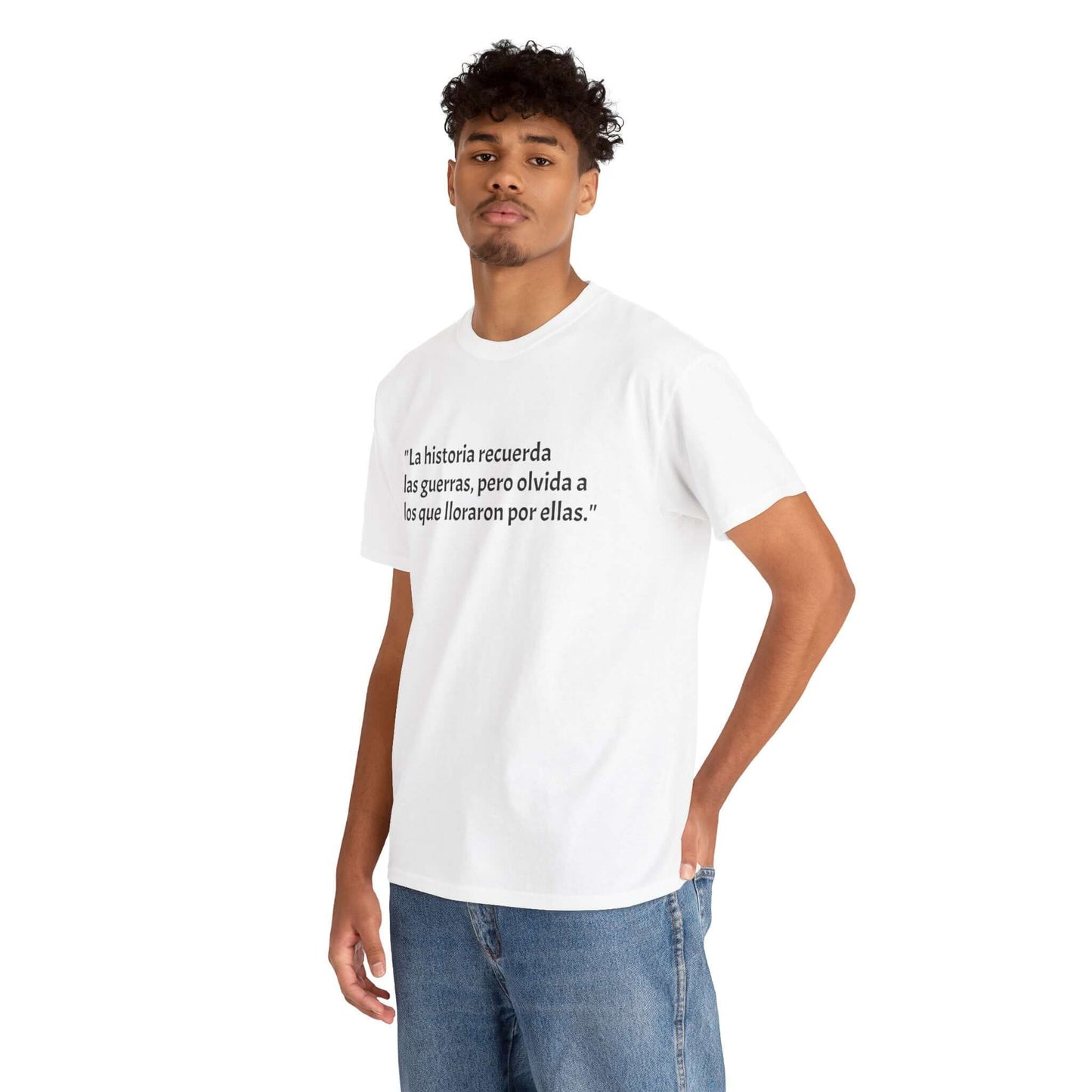 "La historia recuerda las guerras" Unisex Cotton T-Shirt, Casual Wear, Gift for History Buffs, Inspirational Statement Shirt, Everyday Comfort