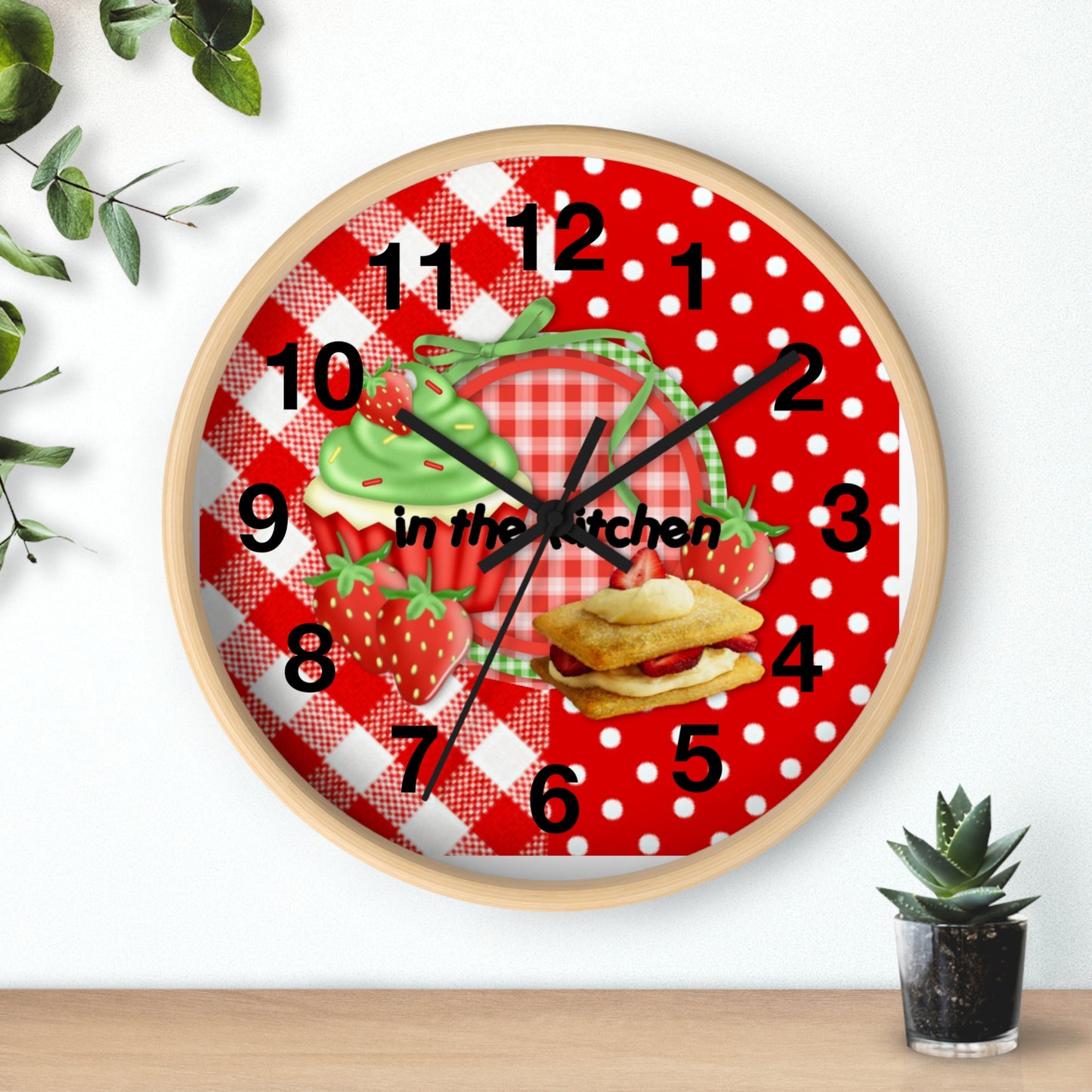 Kitchen wall clock, food