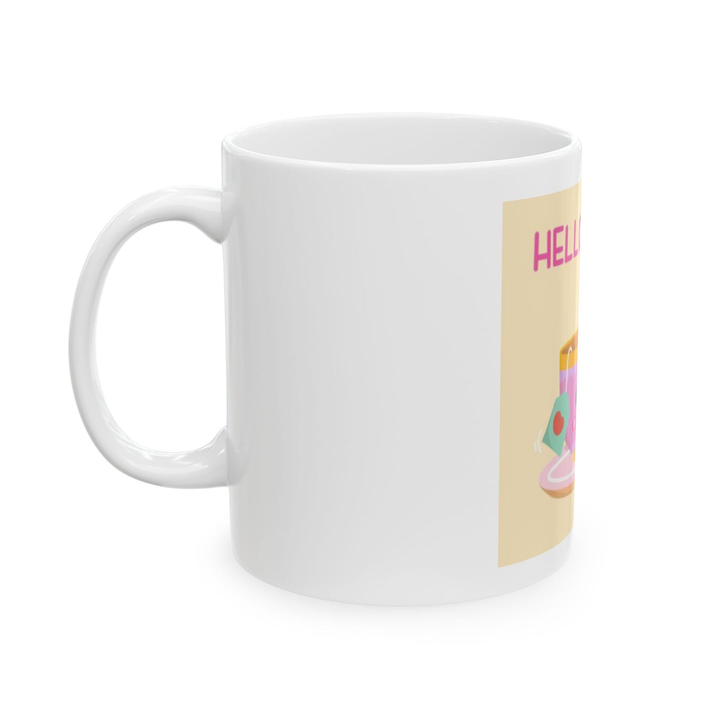 Ceramic Mug, (11oz, 15oz), Hello Cutea