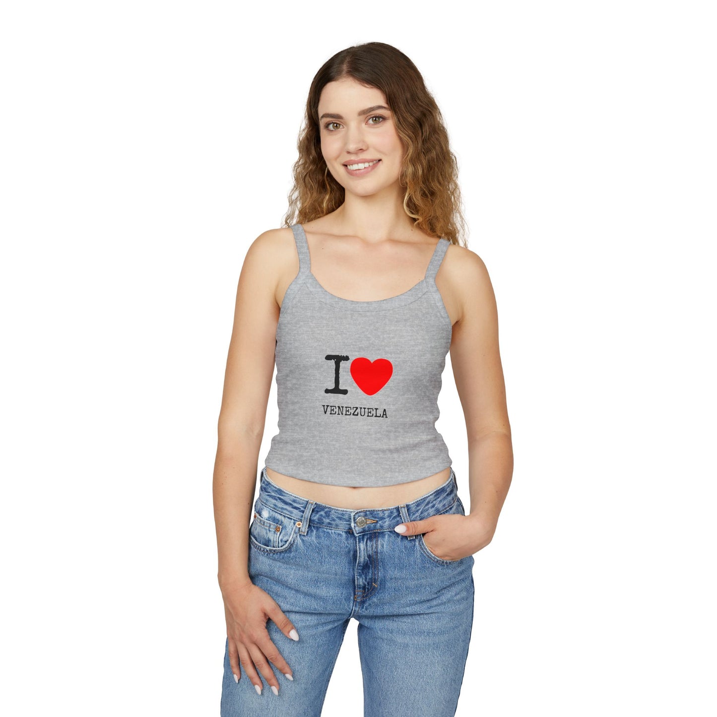 Women's Spaghetti Strap Tank Top, I love Venezuela