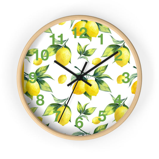 Kitchen Wall Clock, yellow limes