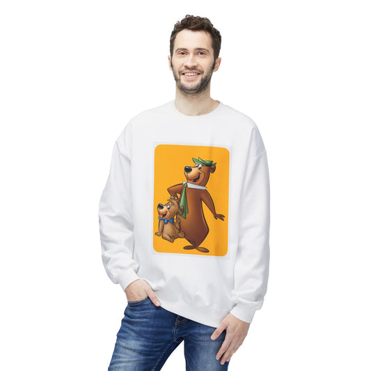 Unisex Midweight Softstyle Fleece Crewneck Sweatshirt, yogui and bubu