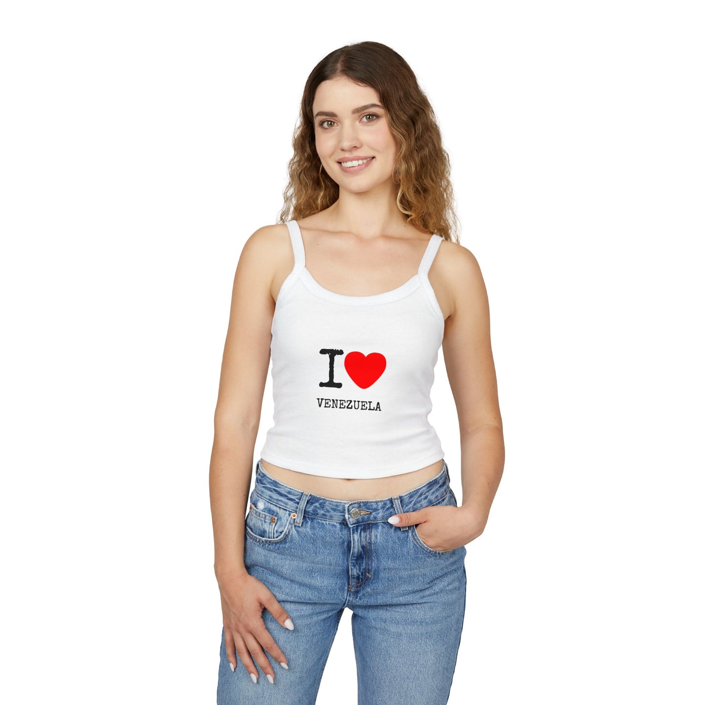 Women's Spaghetti Strap Tank Top, I love Venezuela