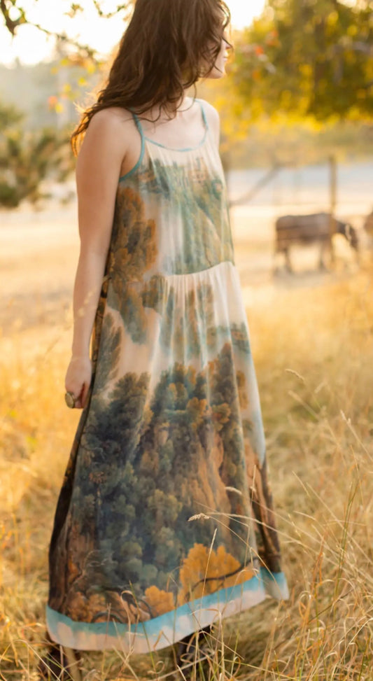 Vintage Maxi Dress Boheme Style Design