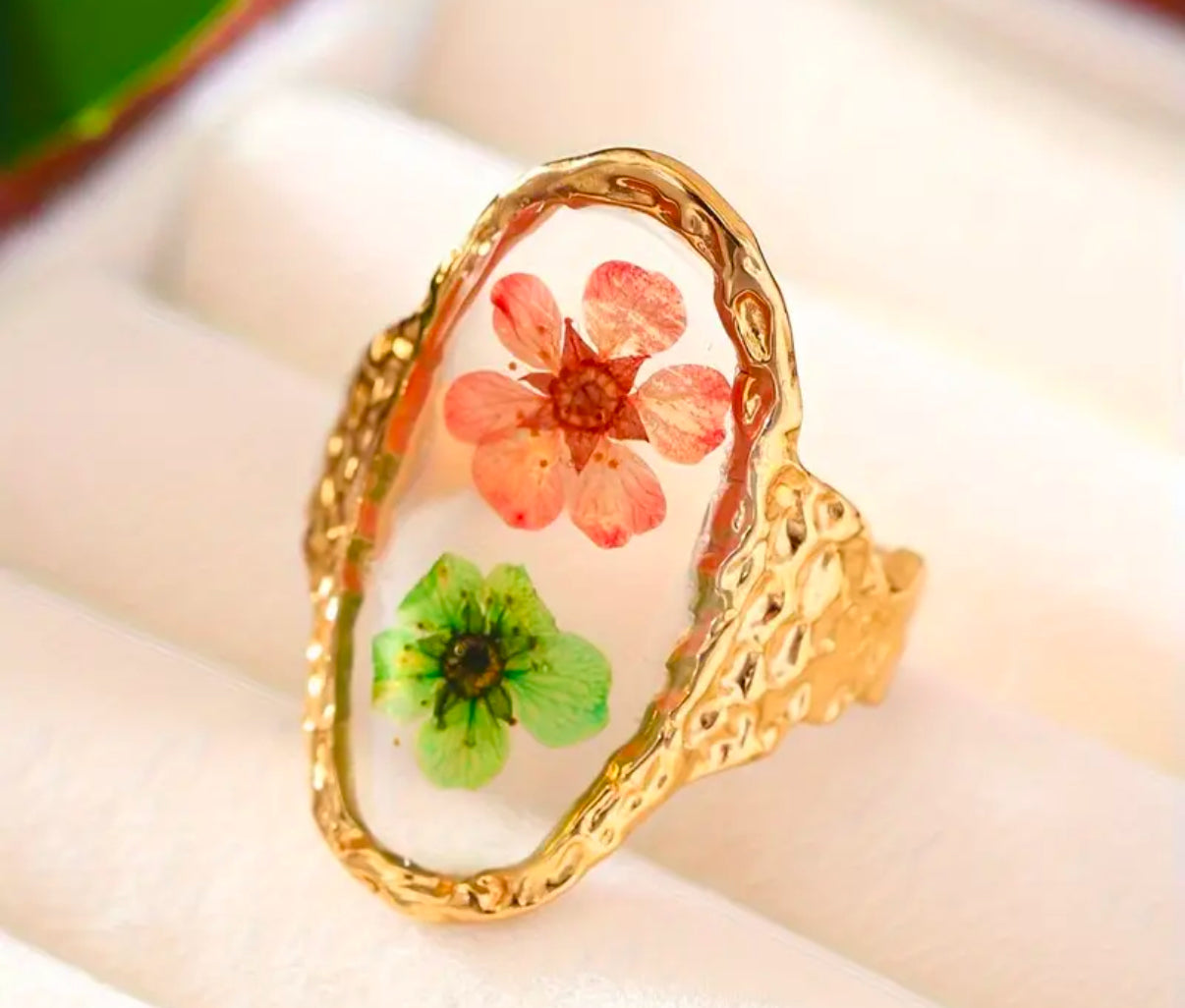 Elegant Anillo Ajustable Floral | Handmade Flower Ring